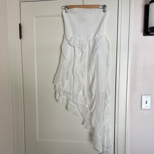 Elegant White High Low Dress